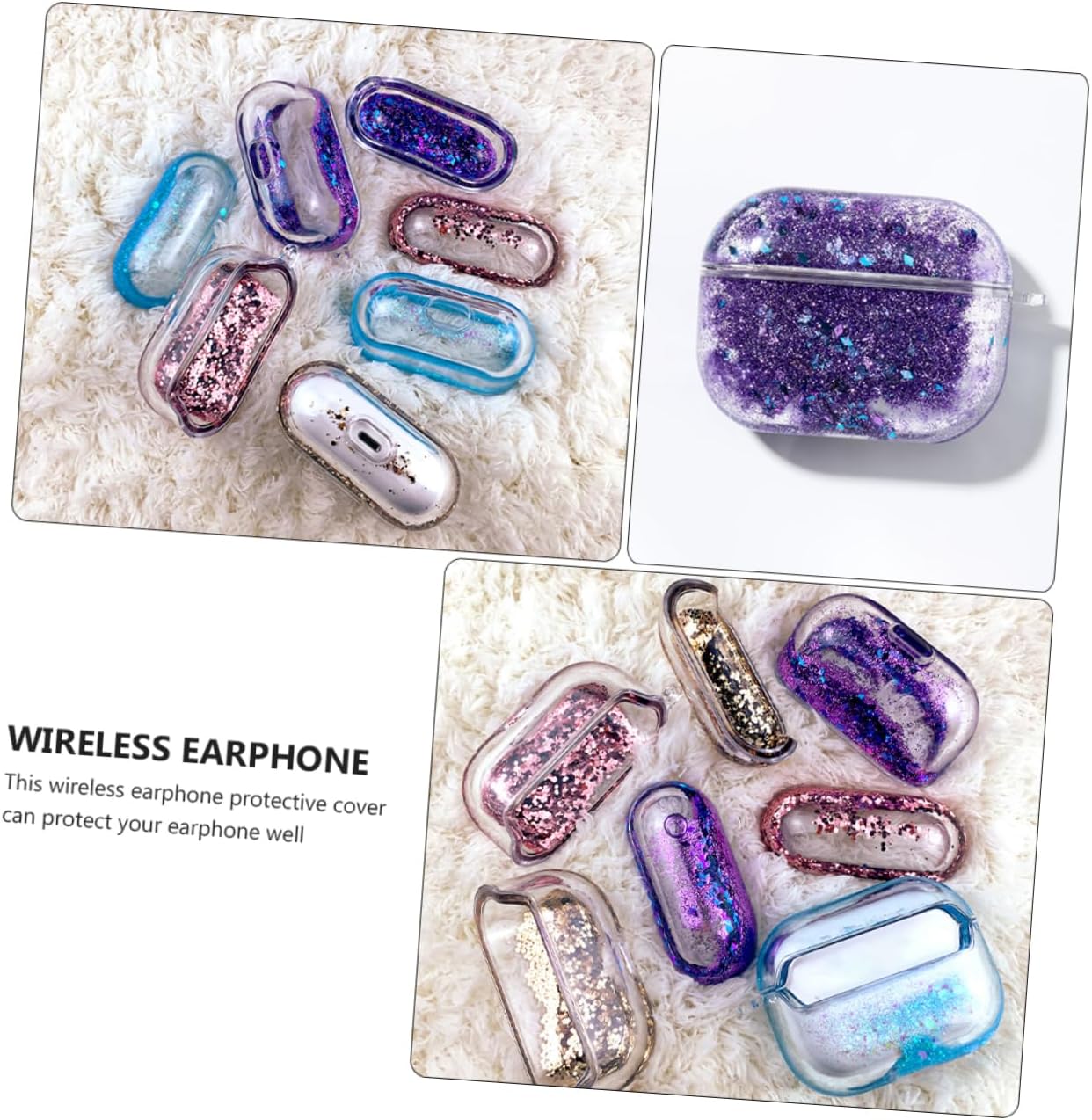 Artibetter Wireless Earphone Case Creative Purple Earbuds Cover Compatible Protection from Scratches and Dust Precise Charging for and Girls image 3