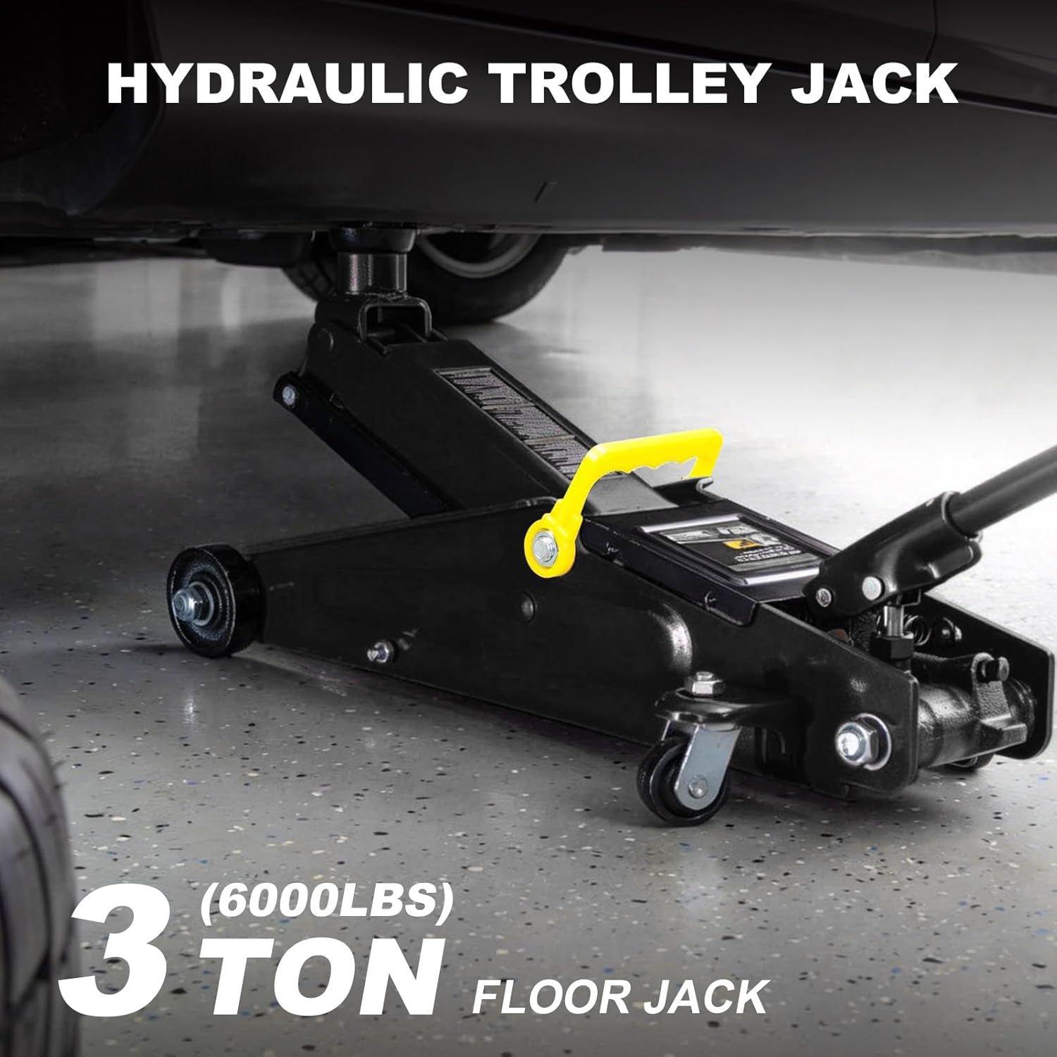 Torin A94117B BlackJack Hydraulic Trolley Service/Floor Jack with Extra Saddle (Fits: SUVs and Extended Height Trucks): 3 Ton (6,000 lb) Capacity, Black