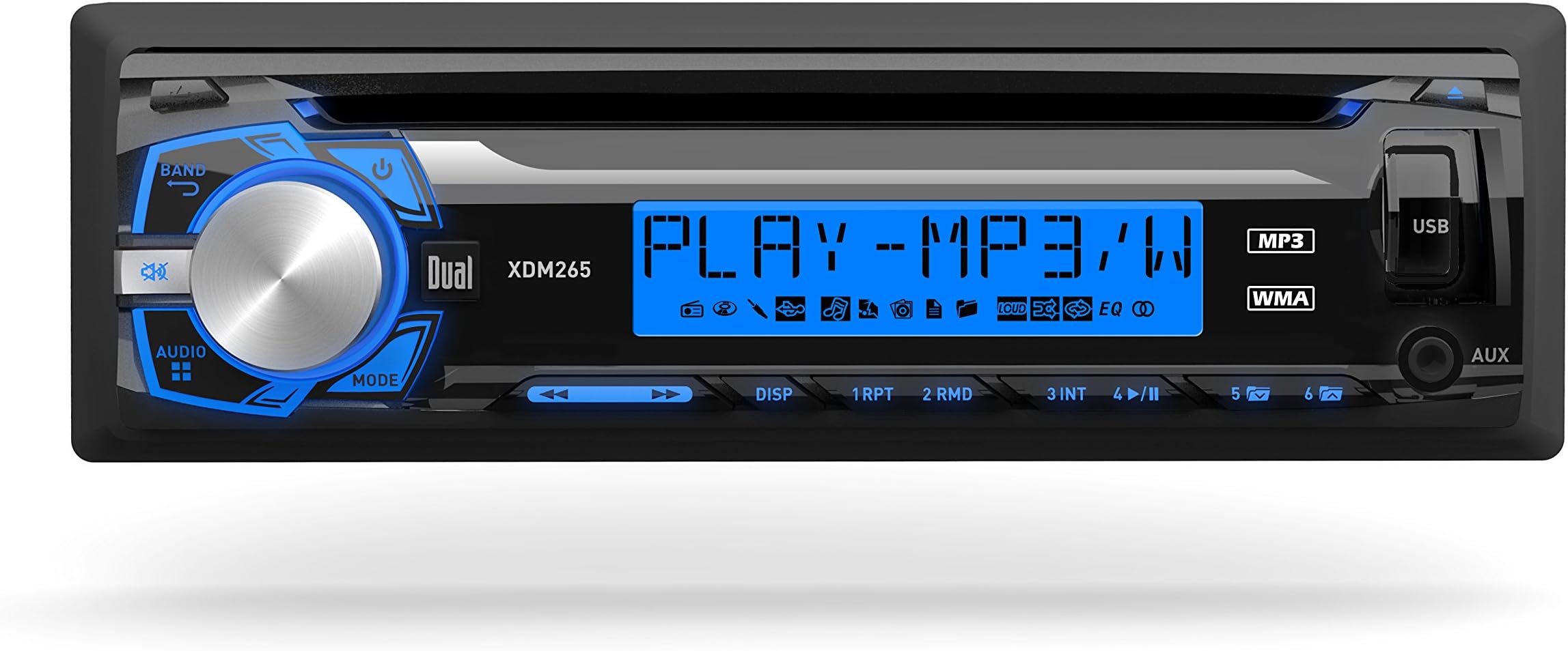 Dual Electronics XDM265 Multimedia Detachable 3.7 inch LCD Single DIN Car Stereo with Built-in CD, USB, MP3 & WMA Player