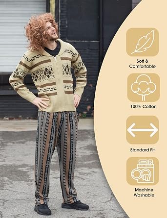 Jeffrey The Dude Big Lebowski Movie Character Pajama Pants Halloween Costume Cosplay