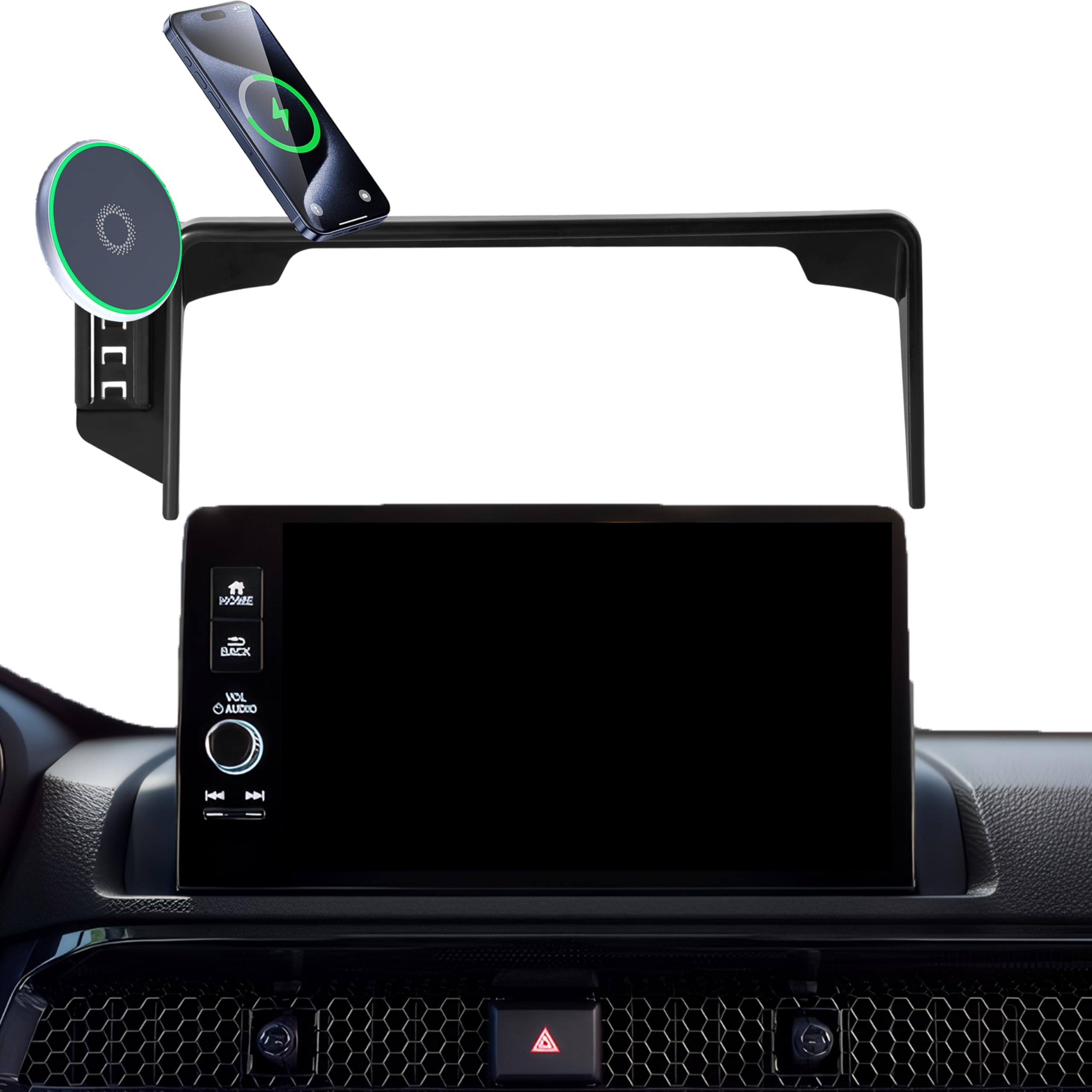 Samochodowy uchwyt na telefon do Honda CR-V 2023-2025/HR-V 2023 2024 2025 akcesoria 15 W szybka bezprzewodowa ładowarka ekran stały klips uchwyt na telefon komórkowy bez użycia rąk obrót