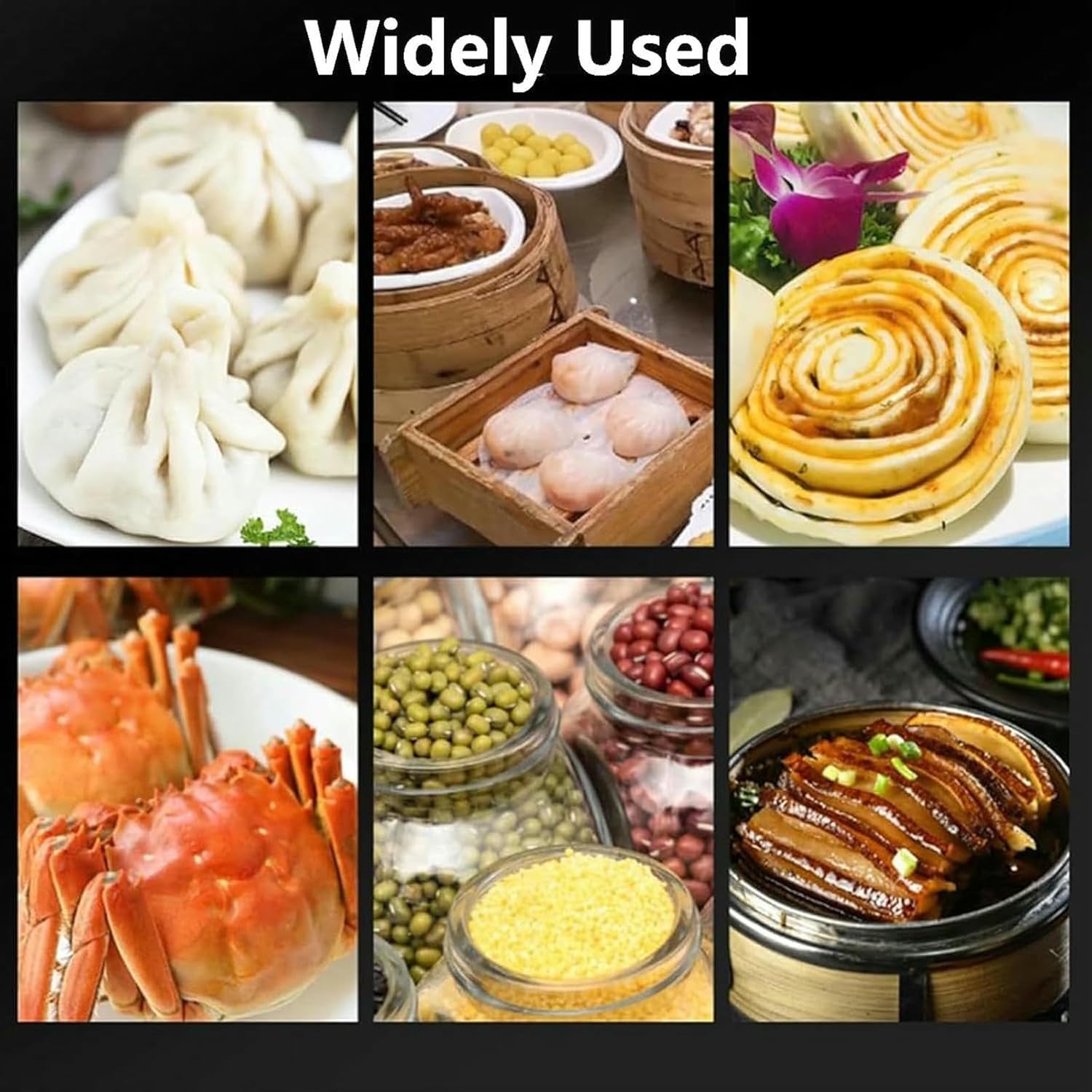 Commercial Steamed Buns Machine, 4-Hole Electric Food Steamer, Stainless Steel Home Food Steaming Machine
