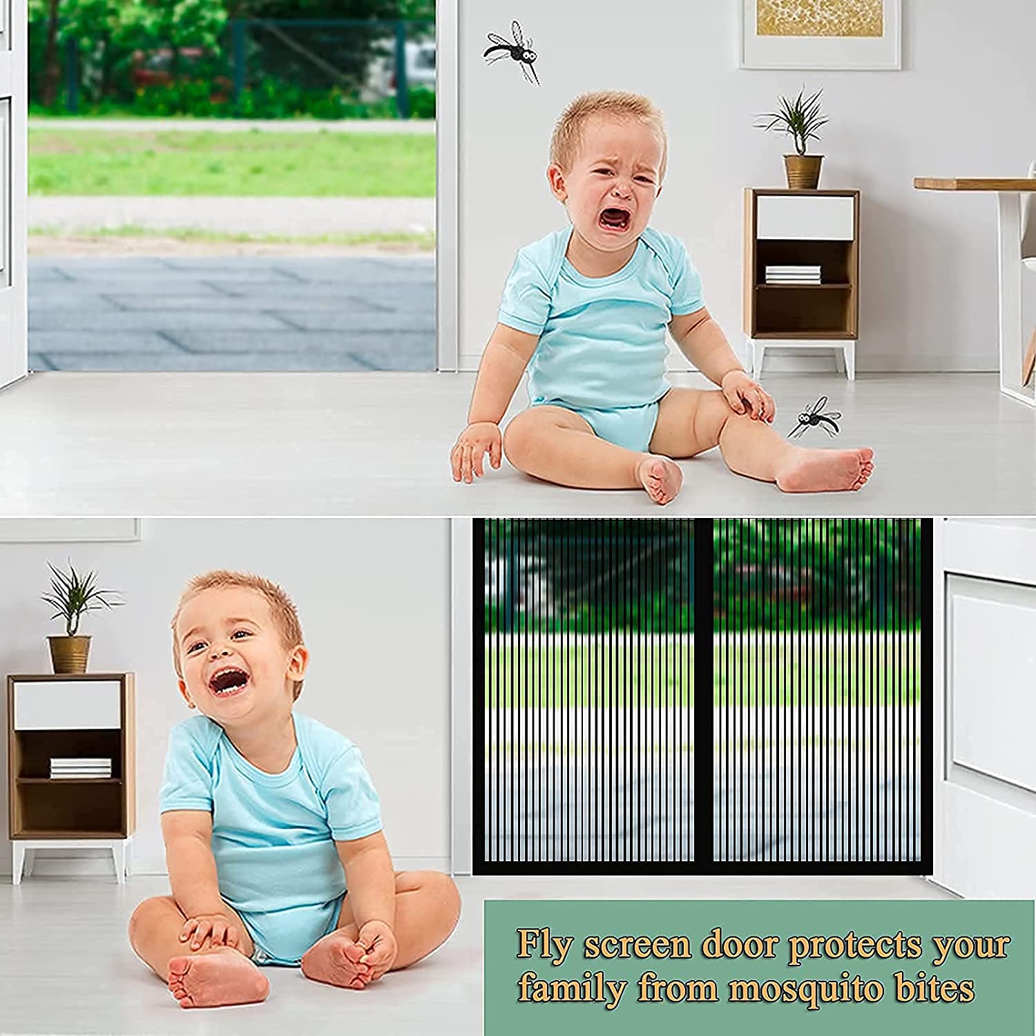 Diyife Magnétique Moustiquaire De Porte 90x210cm, Rideau Porte Anti Insectes Mouche Moustique