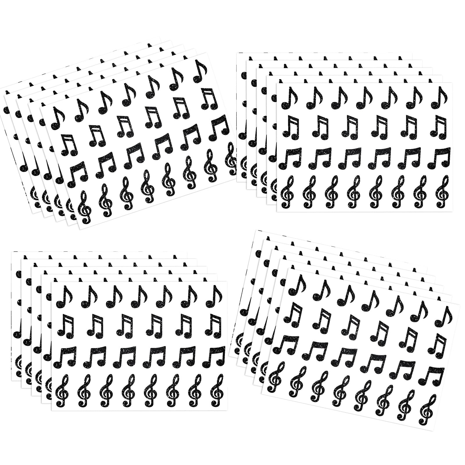 HZBB Glittering Music Note Sticker 20 Sheets Teacher Appreciation Decal Reward Label for School Choir and Instrument Classes Classroom Reward Sticker