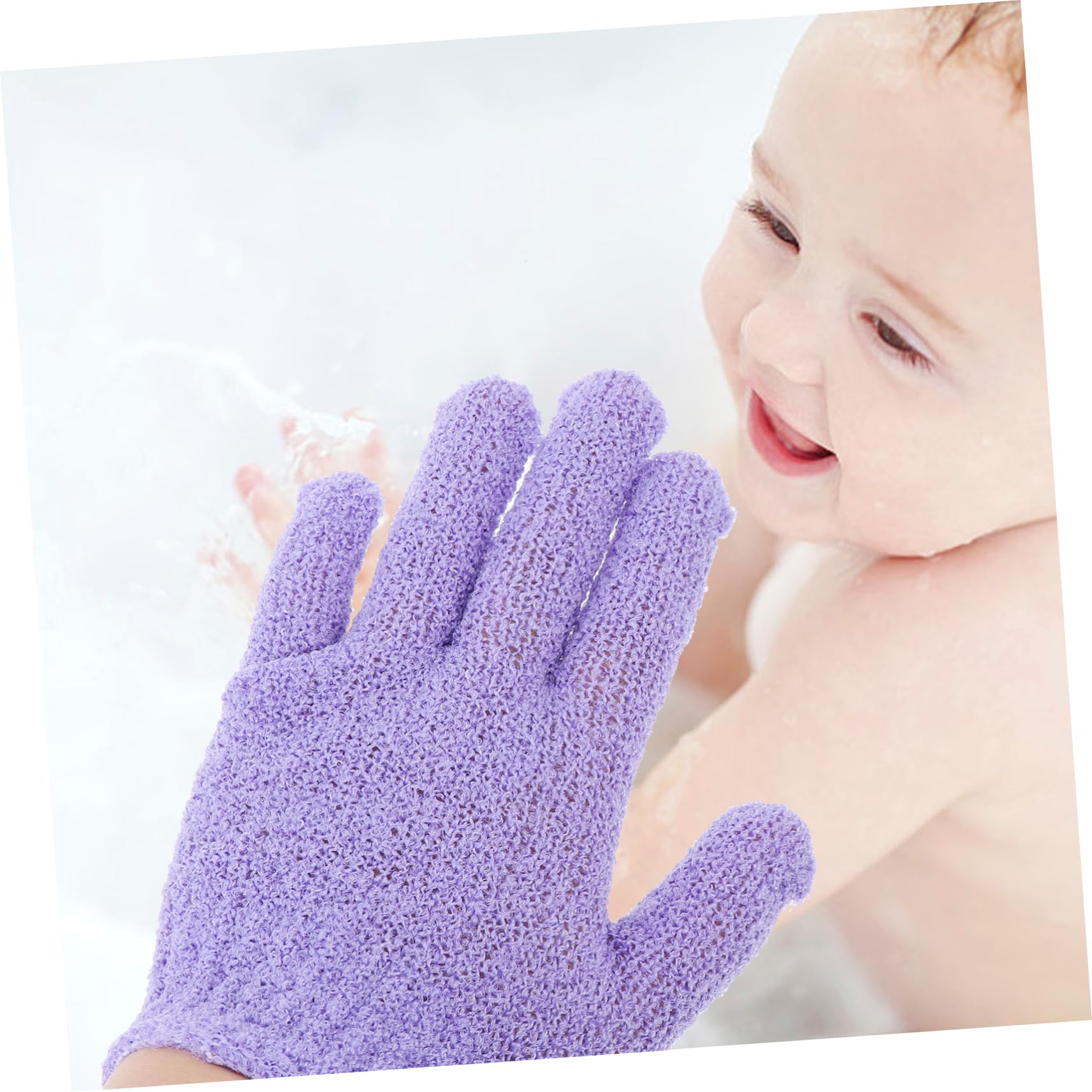 30 Pz Guanti da bagno a cinque dita scrubber per il viso spugna per la pulizia guanto esfoliante exfoliating gloves guanti da doccia guanti da bagno in nylon Viola,porpora BELLIFFY