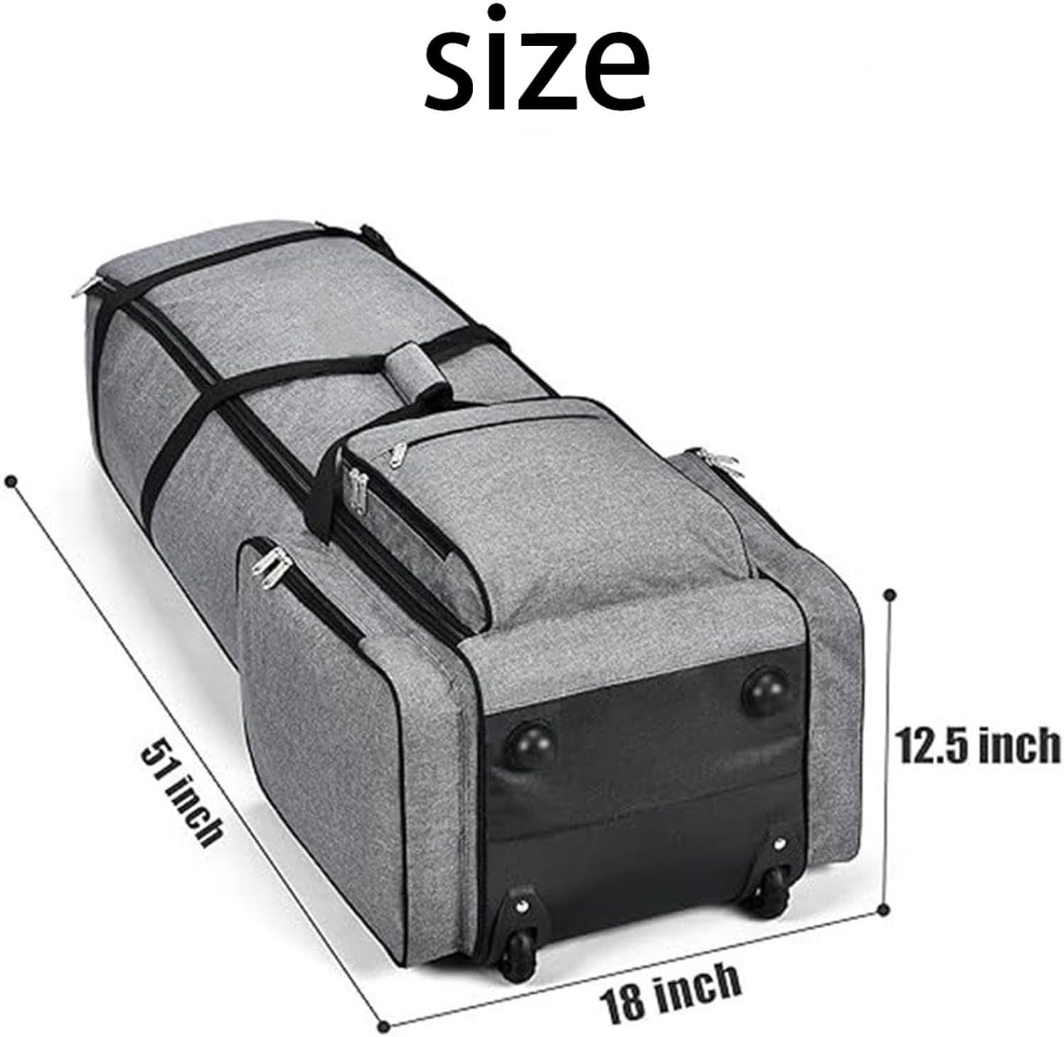 Linjinx Heavy-Duty Oxford Golf Travel Bag with Rolling Wheels, Padded Golf Club Travel Case for Safe Transit