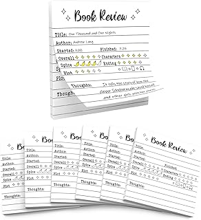 6-Pack Book Review Notepad Sticky Notes - 300 Sheets Self-Stick Note Pad...