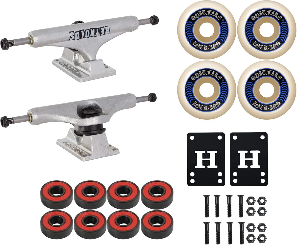 Ejes de skate independientes Andrew Reynolds Hollow Mid con ruedas Spitfire F4 Formula Four, rodamientos ABEC 5, accesorios de montaje, elevadores