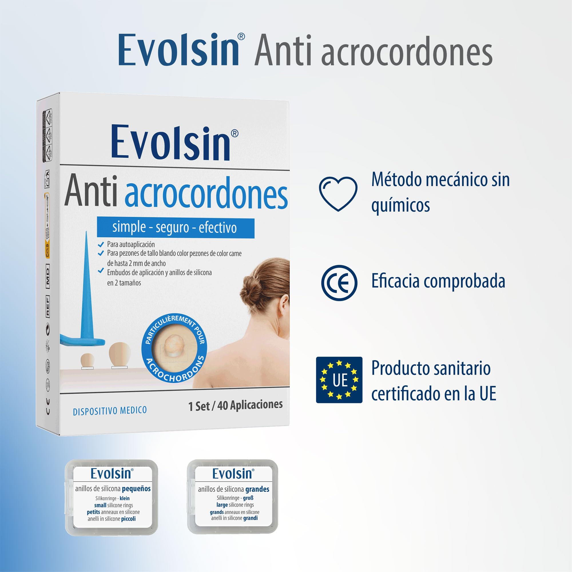 Evolsin® Anti acrocordones – eficaz contra las verrugas del tallo para el hogar – eficaz, seguro y fácil sin productos químicos – Ideal para cuello, axilas y cuerpo
