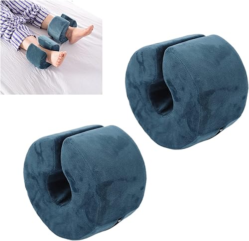 Reposapiés Elevador de talón de tobillo giratorio 360 grados, cubierta suave extraíble, espuma de alta densidad, terciopelo y esponja, azul, 6.7 x