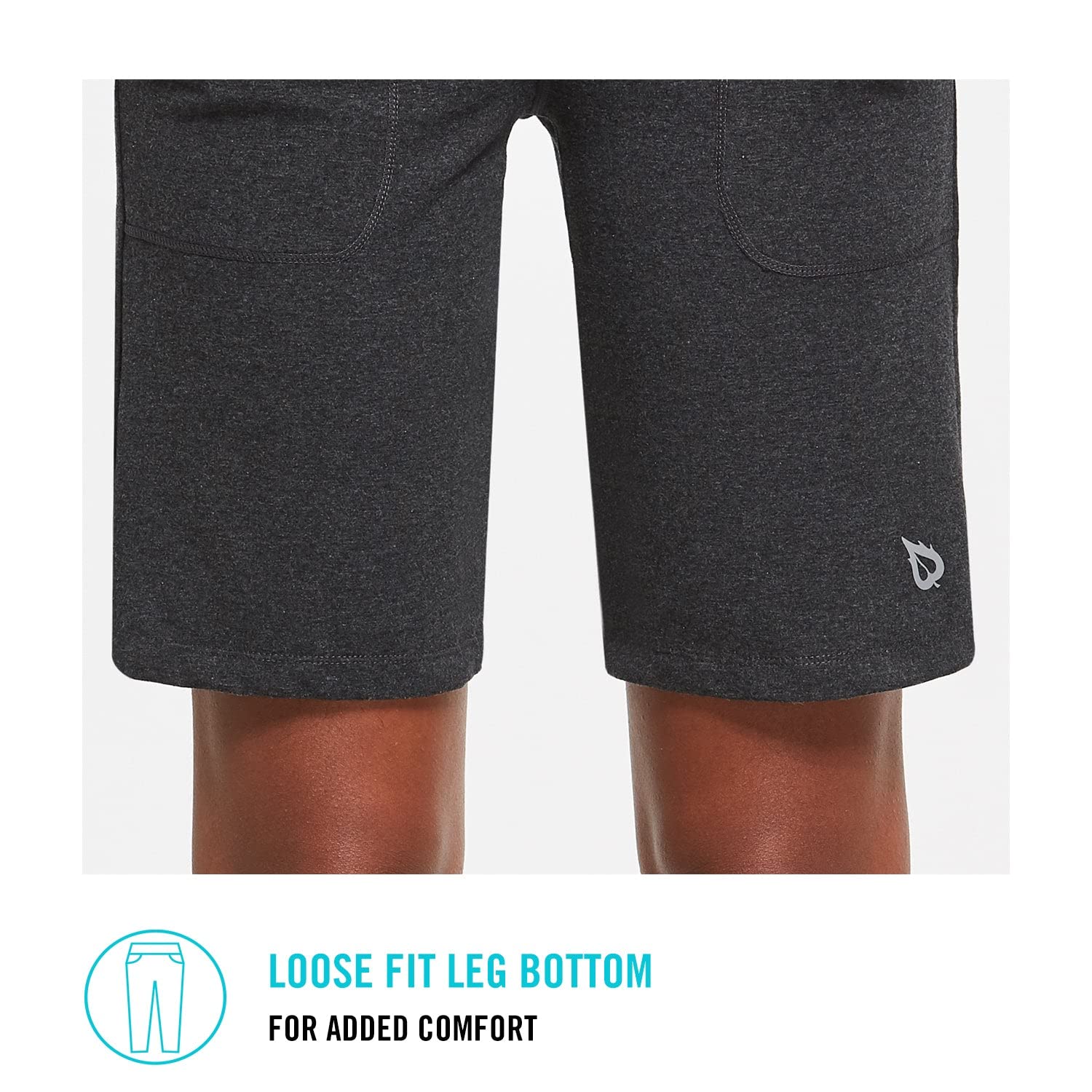 BALEAF Women's Bermuda Shorts 10" Long Cotton Jersy with Pockets High Waisted Comfy Lounge Shorts Heather Gray Size M