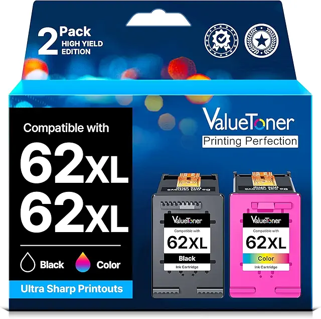 Cartouche d'encre 62XL pour HP Envy 5644 - Pack Noir et Couleur