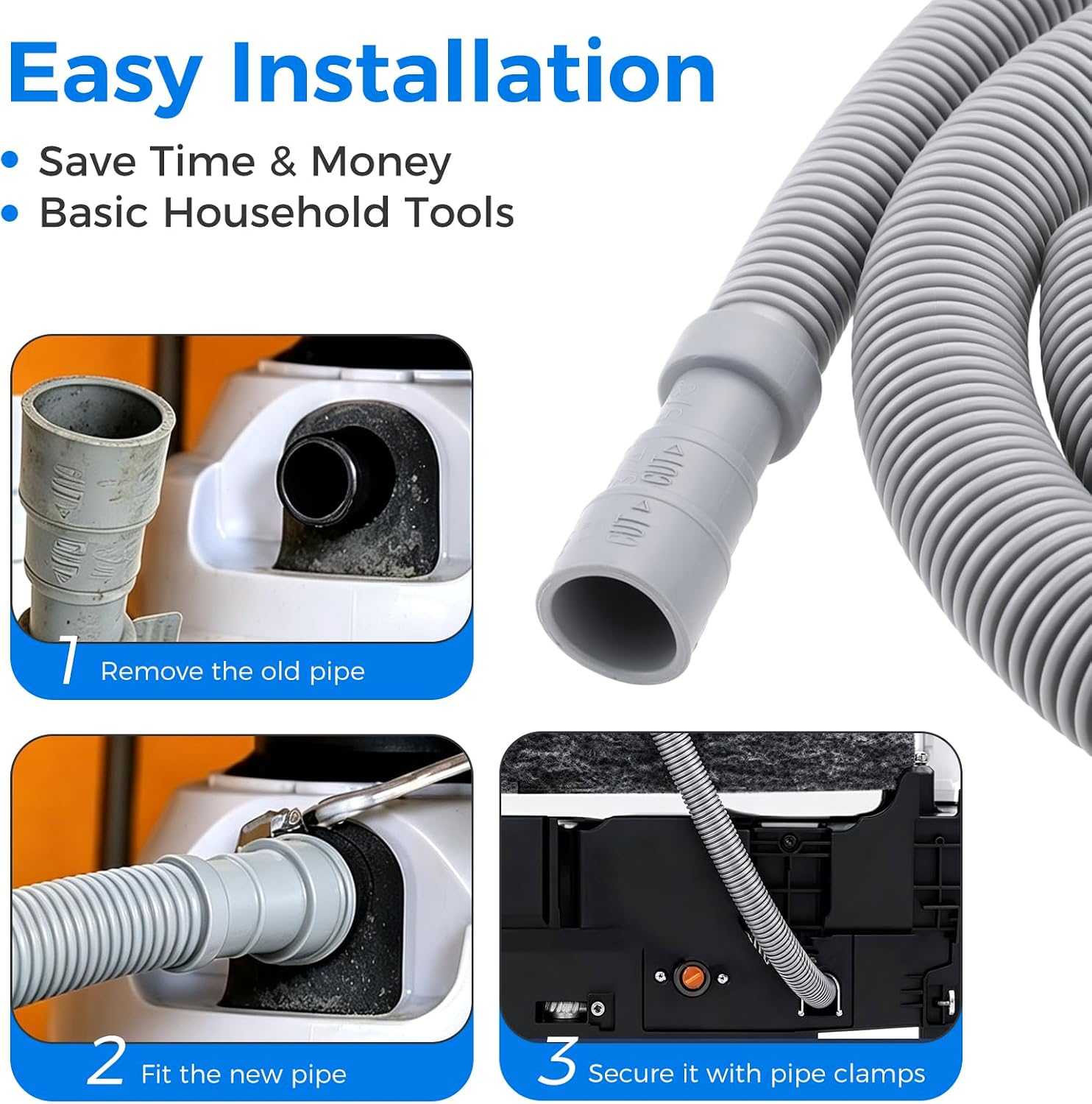 AEM74333101 Dishwasher Drain Hose Compatible with LG Kenmore