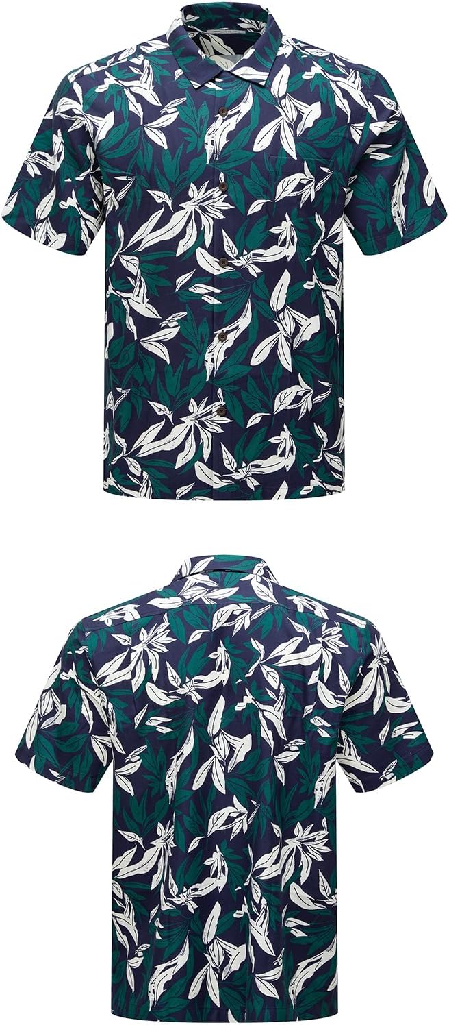 Mens Hawaiian Shirts Silk Short Sleeve Beach Shirt Relaxed Fit Vacation Shirts - Image 4