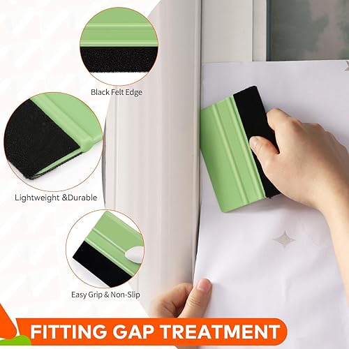 Miniatura 21 de WRAPXPERT Herramienta de espátula de vinilo, paquete de 2 espátulas para vinilos rosa y verde azulado, herramienta raspadora de vinilos de fieltro