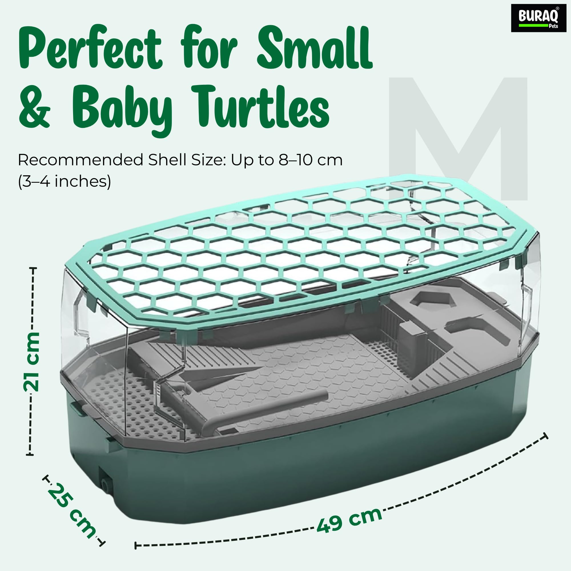 Buraq Turtle Tank Includes Accessories with Pump & Water Filter