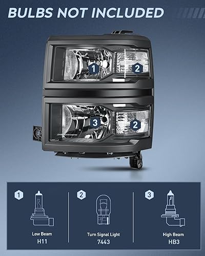 Miniatura 82 de Nilight Headlight Assembly Compatible with 1988 1989 1990 1991 1992 1993 Chevrolet GMC C/K 1988-1993 Silverado Suburban Sierra Blazer Tahoe Yukon