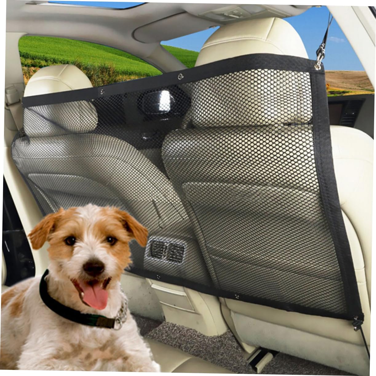 balacoo Pet Vehicle Accessories Pet Safety Barrier Large Pressure-Mounted Car Net