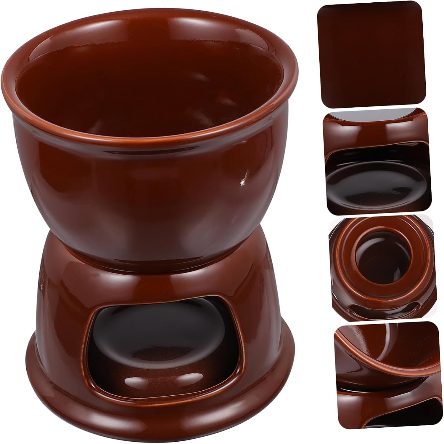 Ceramic Chocolate Fondue Set Cheese Melting Pot for Outdoor Party Use
