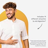 Vista 6 de Healthy Origins Enzimas digestivas (amplio espectro, sin OMG, sin gluten, soporte digestivo), 180 cápsulas vegetales