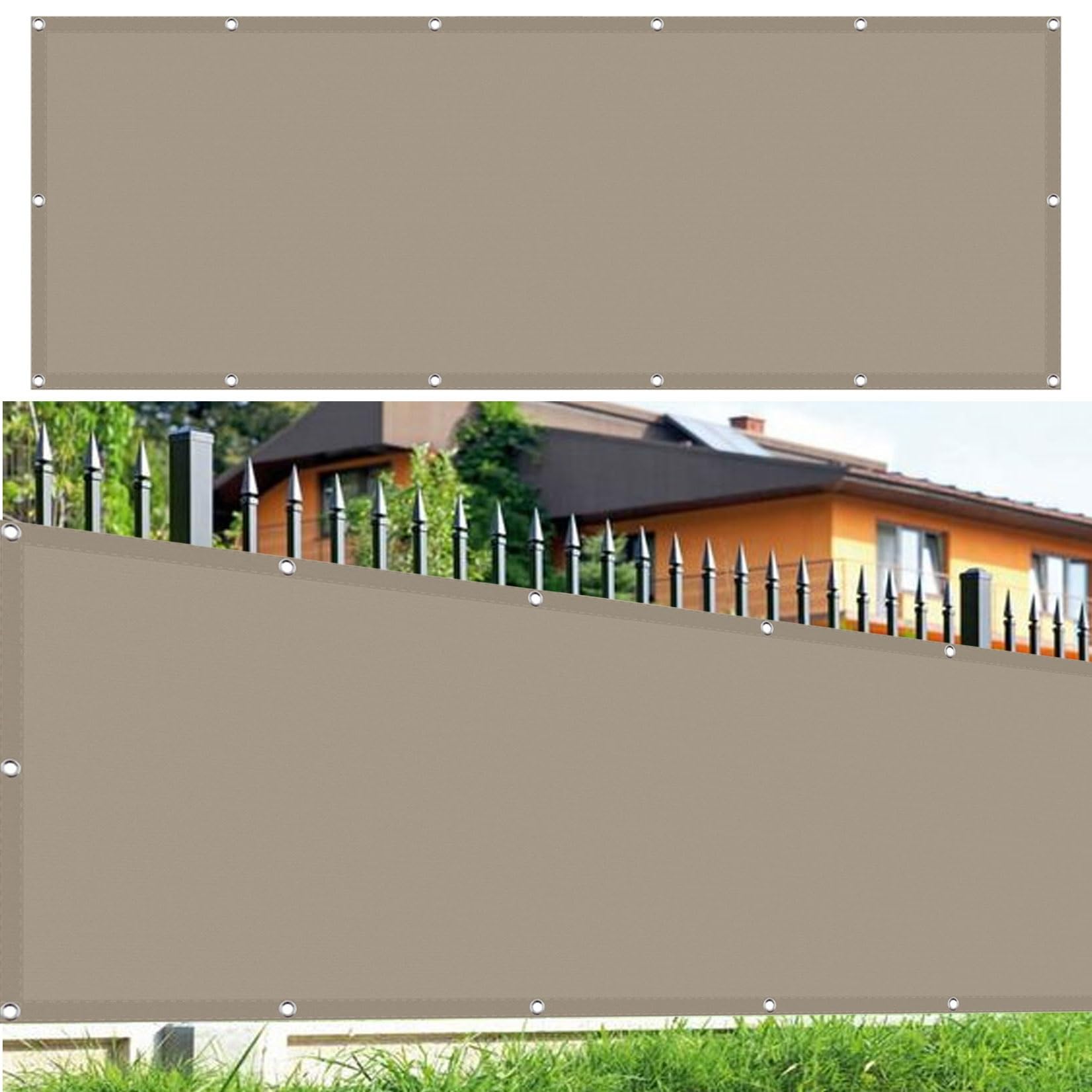 Voile d'ombrage rectangulaire 175x400 cm taupe pour jardin