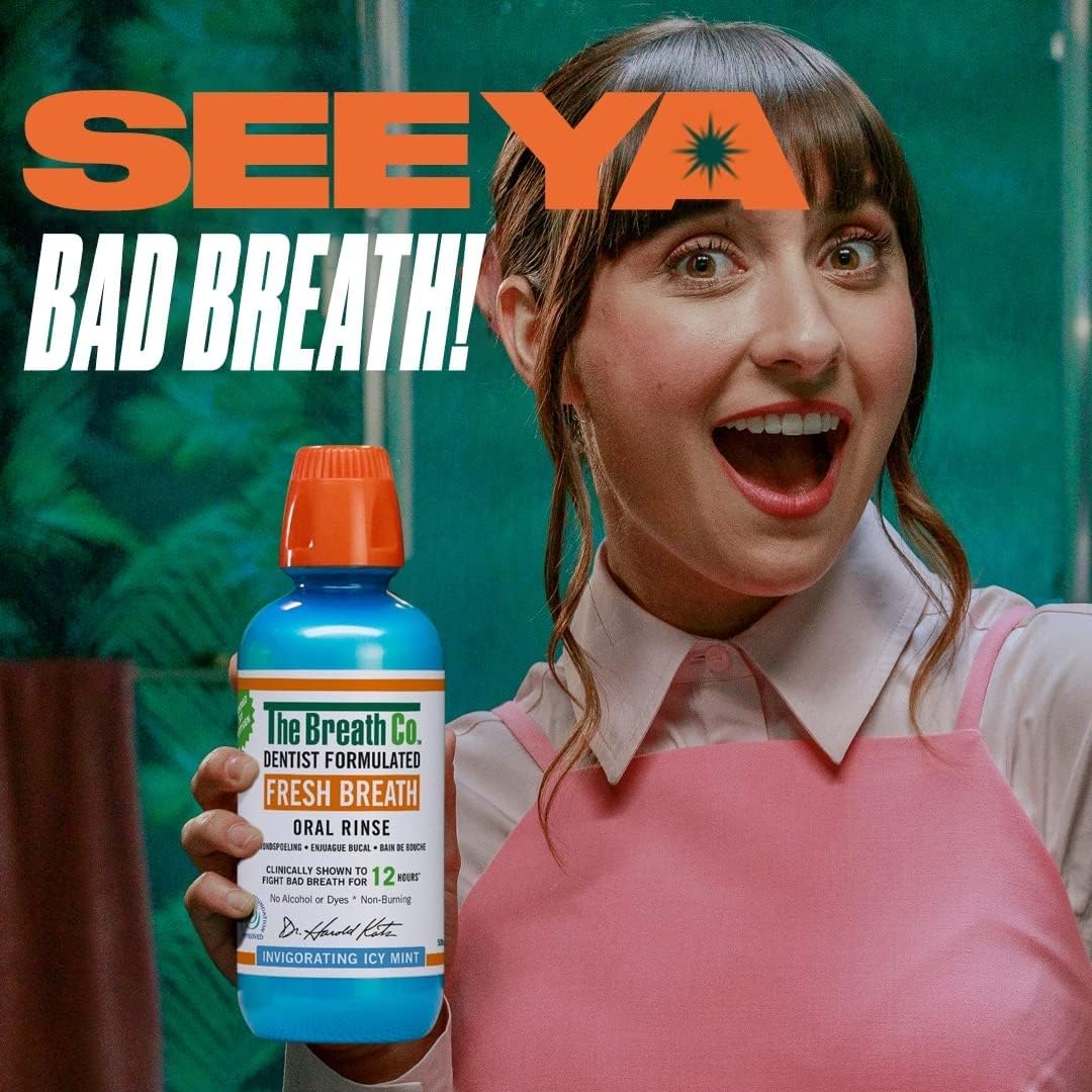 The Breath Co. Enjuague Bucal Fresh Breath Oxigenante – Formulado por Dentistas – Ayuda contra la Halitosis – Sin Alcohol – Sabor Menta Fuerte – 500 ml – Pack de 3