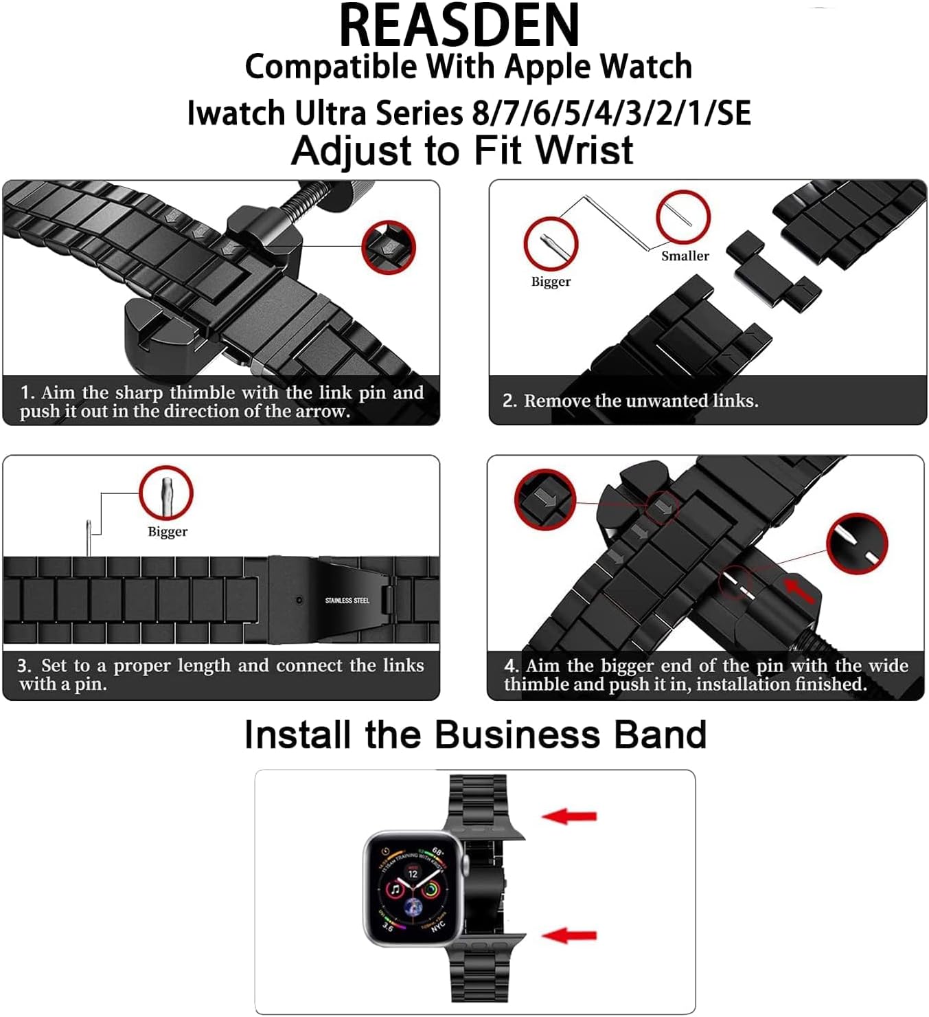 Stainless Steel Band and Case Compatible With Apple Watch Iwatch Ultra Series 11 10 9 8 7 6 5 4 3 2 1 SE 49mm 45mm 46mm 44mm 42mm 41mm 40mm 38mm,Men Women Classic Classy Metal Business