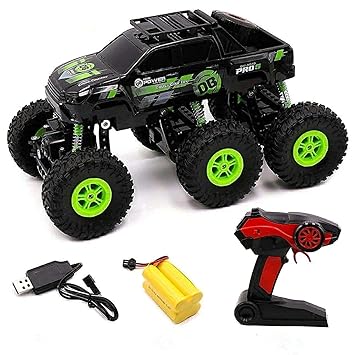 PASCOL 6 Wheel Rock Crawler Remote Control Car High Speed Monster Truck Rechargeable 2.4GHZ 4WD RC Toys for 5 Years Old Kids Boys