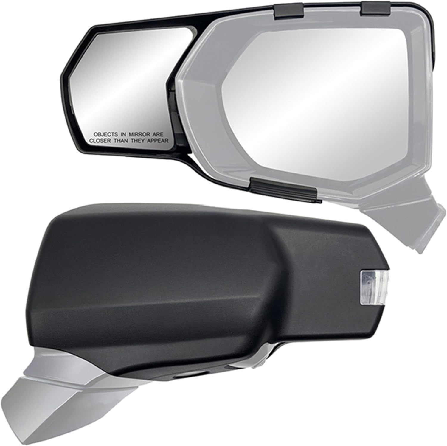 K SOURCE Snap & Zap 80950 Custom Fit Towing Mirror for 2021 up Escalade, Suburban, Tahoe, Yukon, Patented