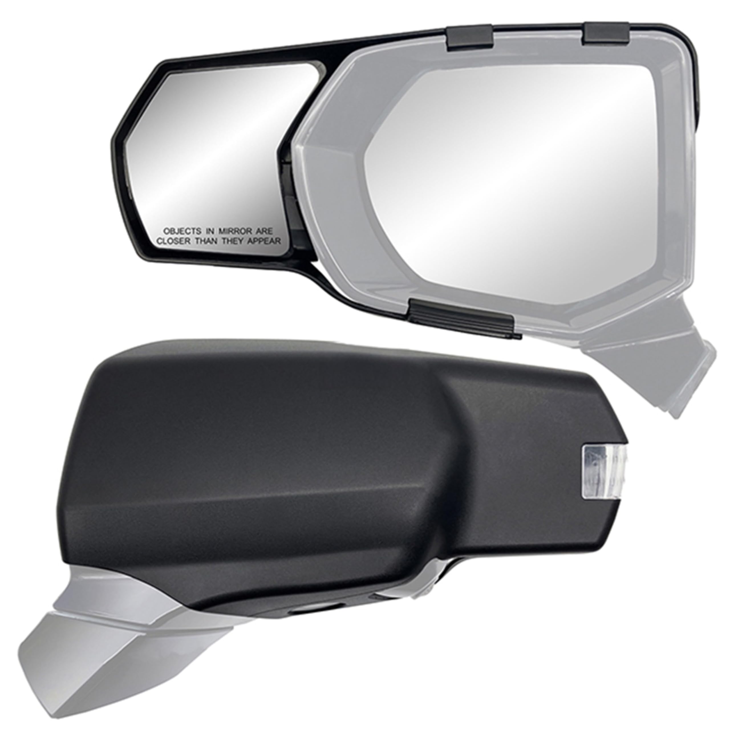 K SOURCE Snap & Zap 80950 Custom Fit Towing Mirror for 2021 up Escalade, Suburban, Tahoe, Yukon, Patented