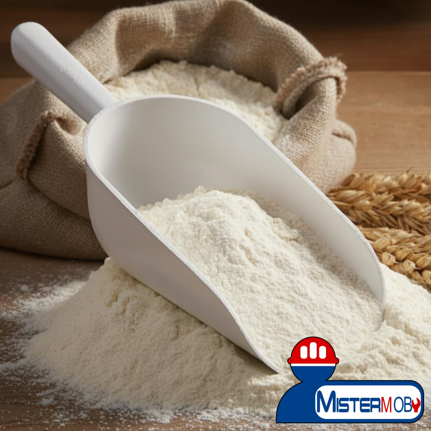 Sessola In Plastica Alimentare Paletta Rinforzata 34 CM Per Farina Cereali Legumi e Altro