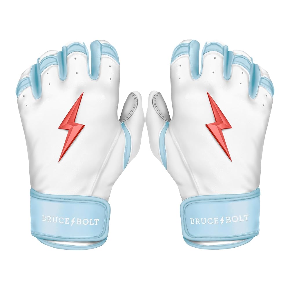 BRUCE BOLT HAPP Series Short Cuff White Batting Glove - White Medium