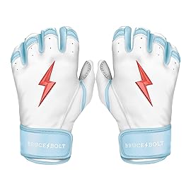 BRUCE BOLT HAPP Series Short Cuff White Batting Glove - White Medium