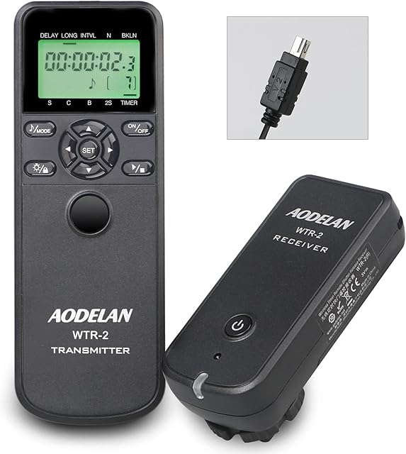 AODELAN Compatible with Nikon Z5, Z6, D5600, D750, D7500, Z7, COOLPIX P1000, Camera Timer Shutter Release Wireless & Wired Remote Control for Cameras