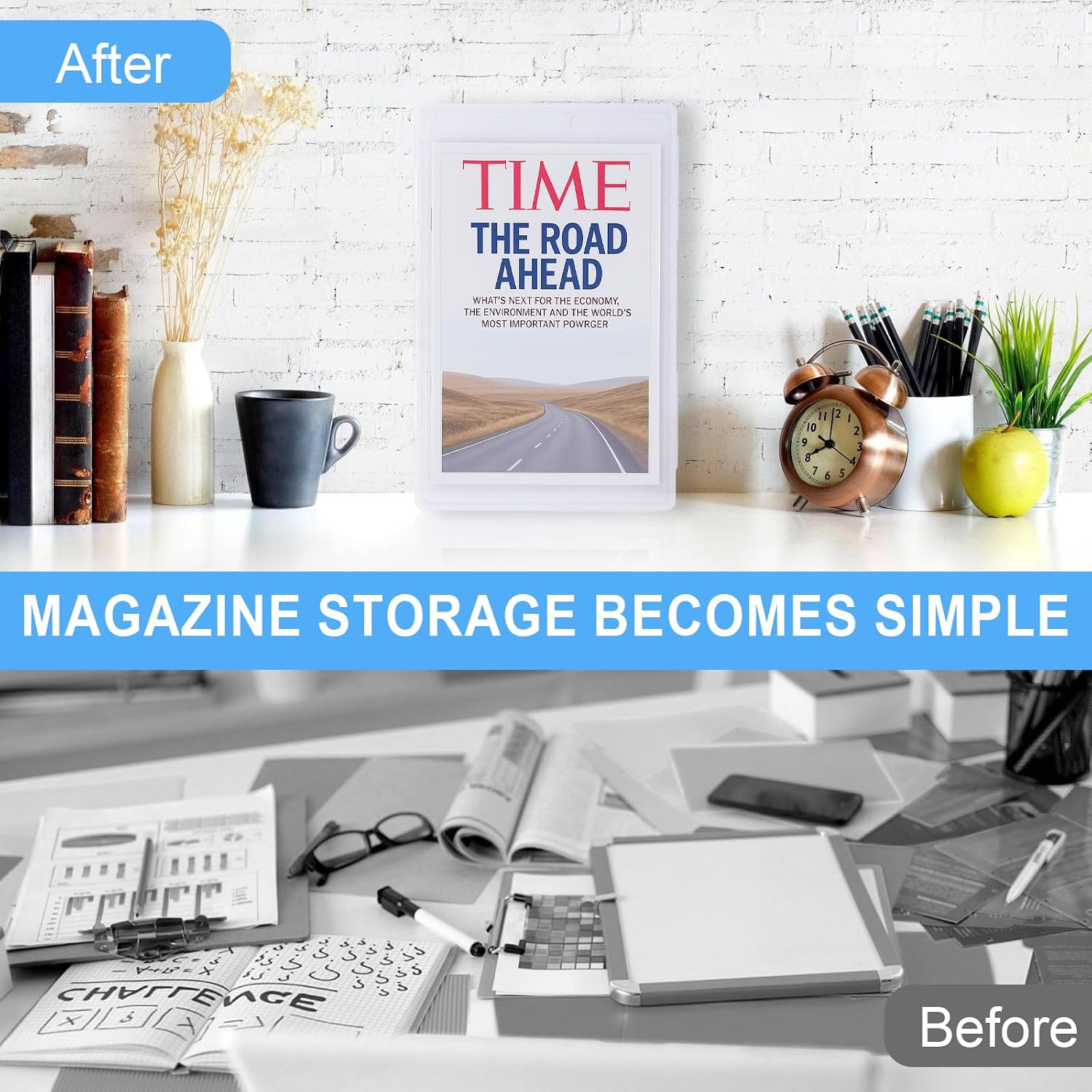 (2 PCS) Magazine Protectors for Collectors – Clear Magazine Display Case, Storage Box for Birth Certificates, Books, Newspapers, Comics – 12 x 9 x 0.8 inch