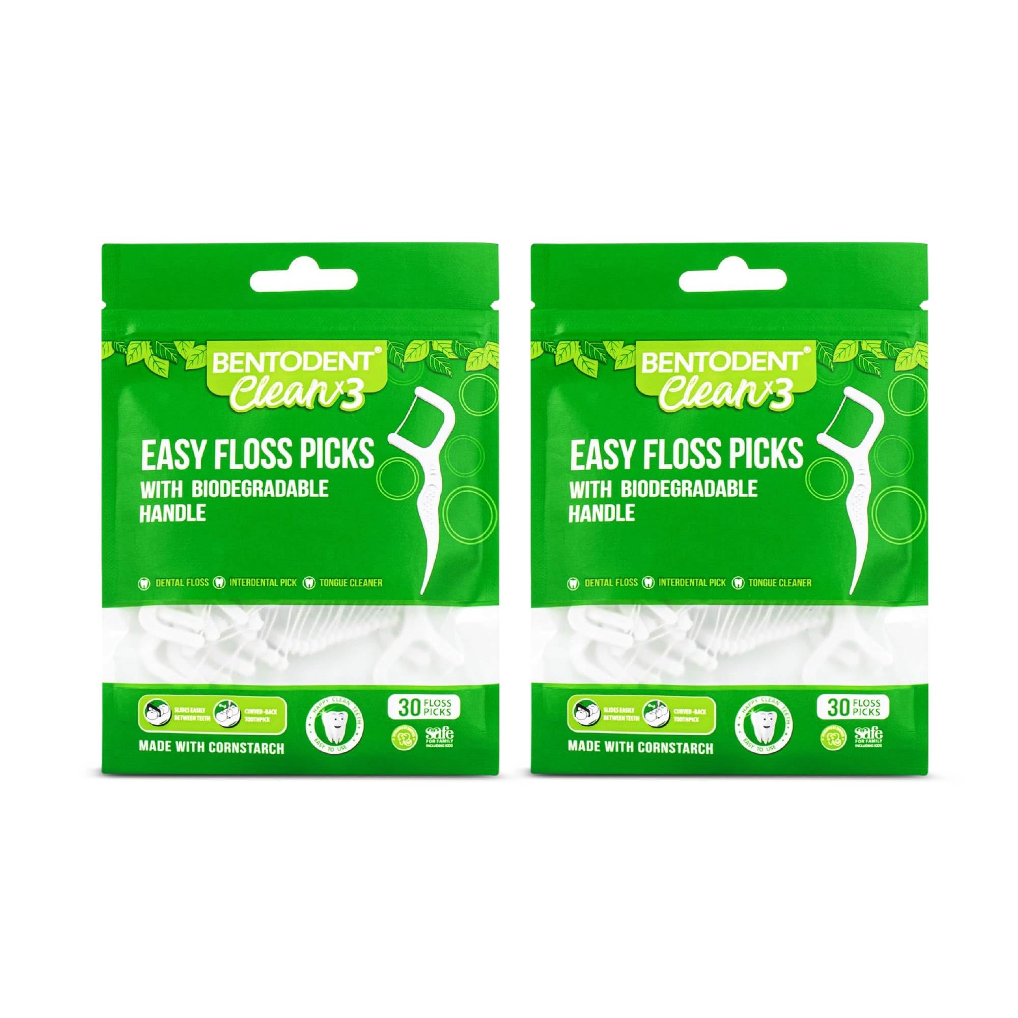 Bentodent Biodegradable Dental Floss Picks – Triple Cleaning Action, Eco-Friendly Floss Sticks for Teeth & Gums, Pack of 2 (30 Each), Total 60 Picks-image-13