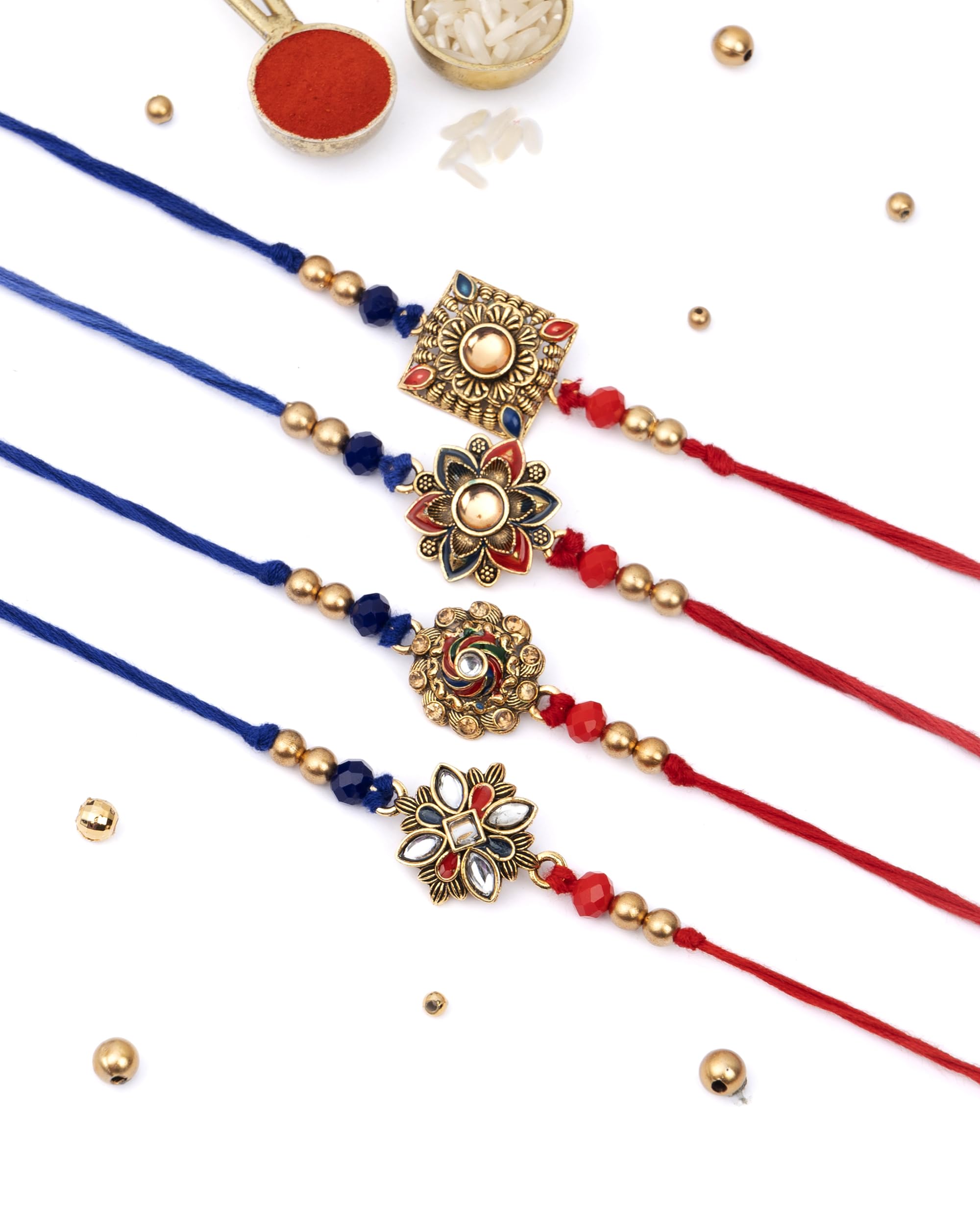 Dore® Rakhis For Brother Set Of 4 Rakhi Set Of 4 For Brother Rakhi Set Of 4 Rakhi For Bhaiya Rakhi Pack Of 4 Rakhi Combo Set Of 4 Kundankari (B0C5MW27RM) Amazon Price History, Amazon Price Tracker