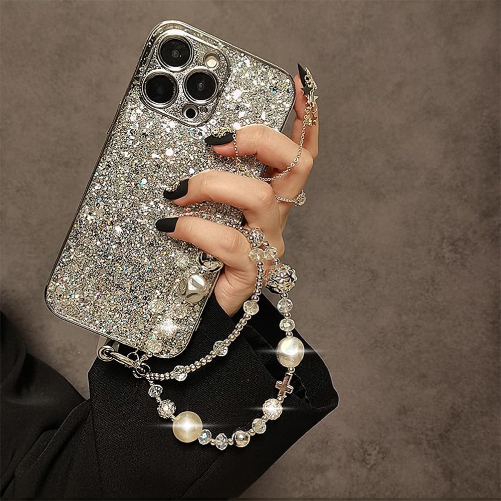 Turkalla Phone Wrist Strap,Marble Beaded Phone Charm with Tether Tab,Hands-Free Wrist Strap (F)