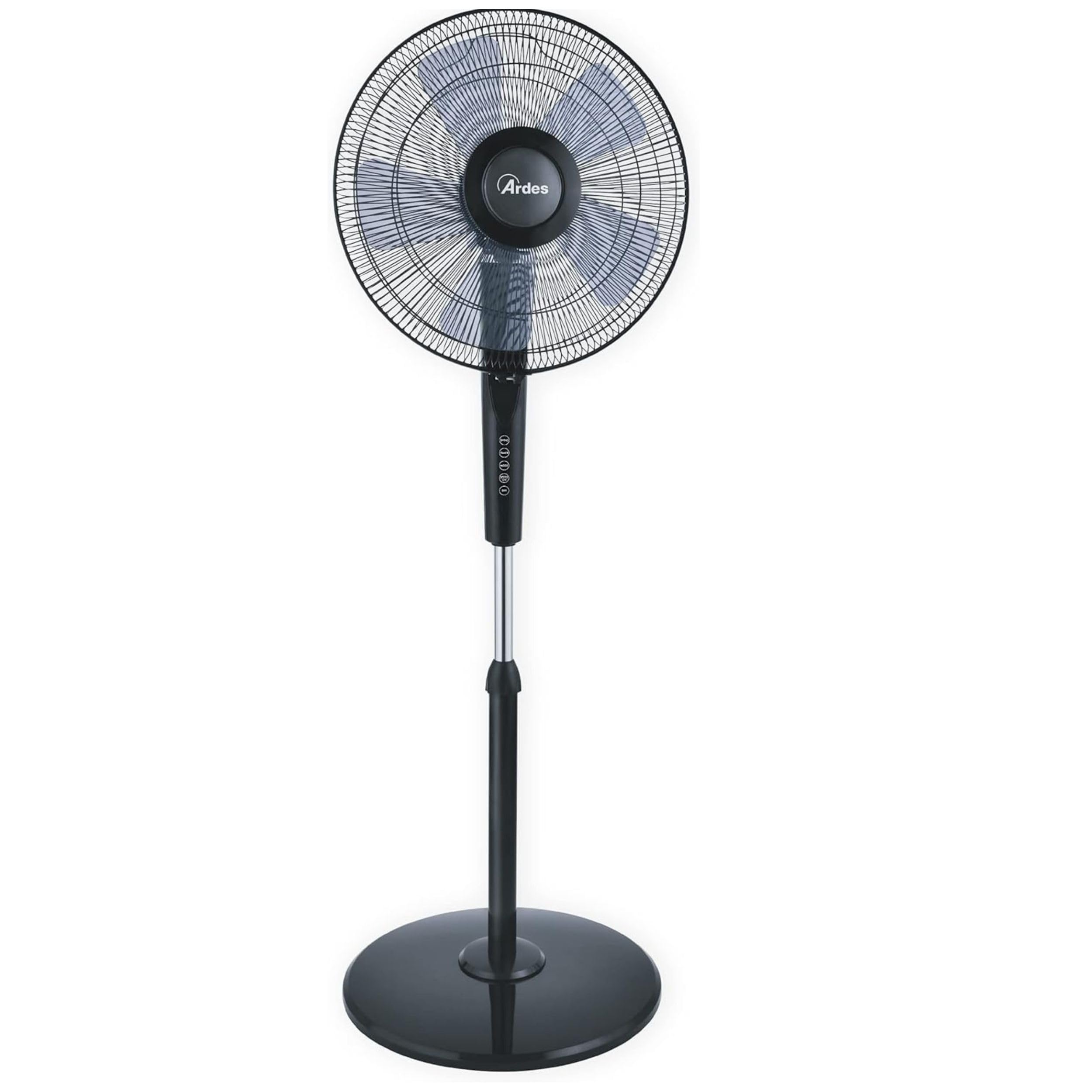 ARDES|AR5S41PBT Ventilatore a Piantana con Telecomando,Timer eComandi Touch Silenzioso e Potente 5 Pale 40cmOscillante con Altezza e Inclinazione Regolabile Ventilatore a SteloArdes 3Velocità Modello