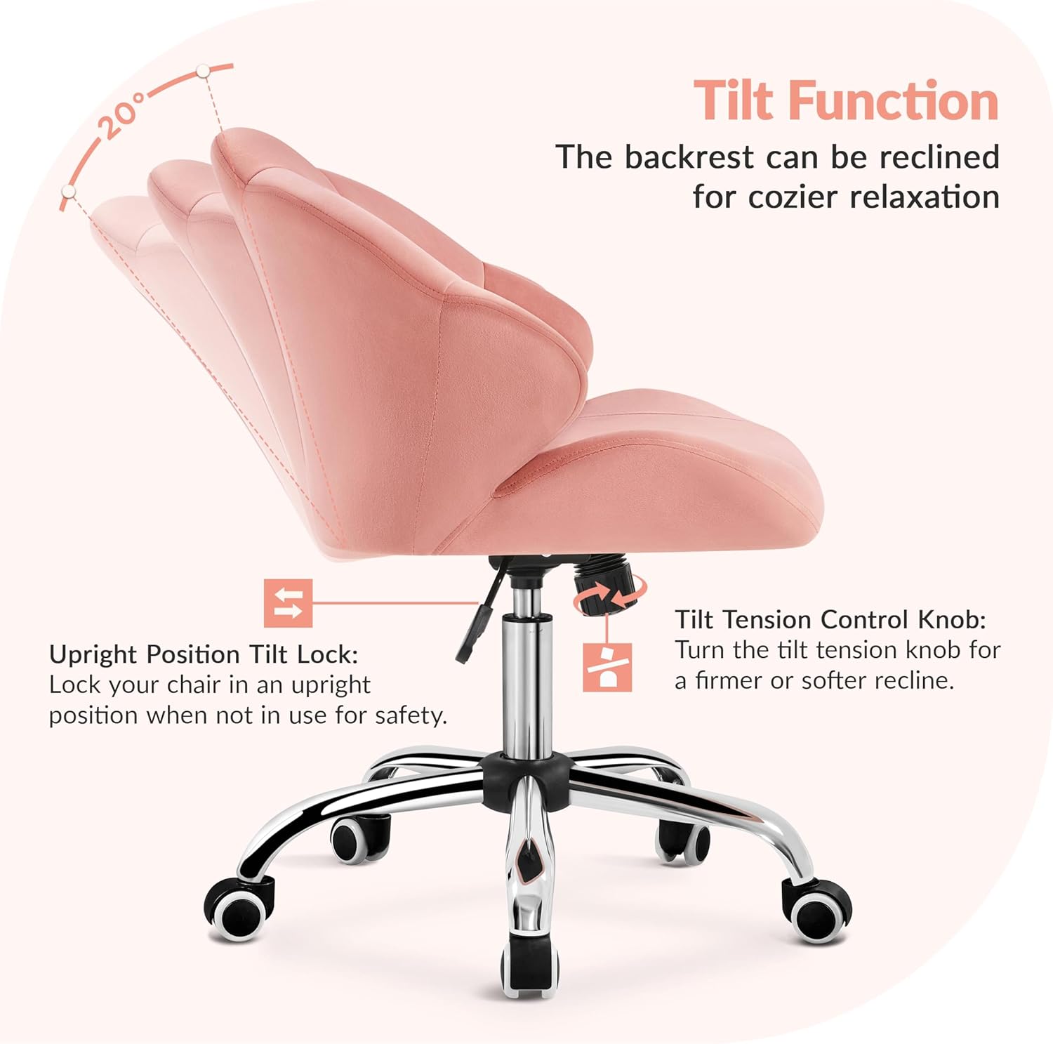 Tilt function and tilt tension control knob