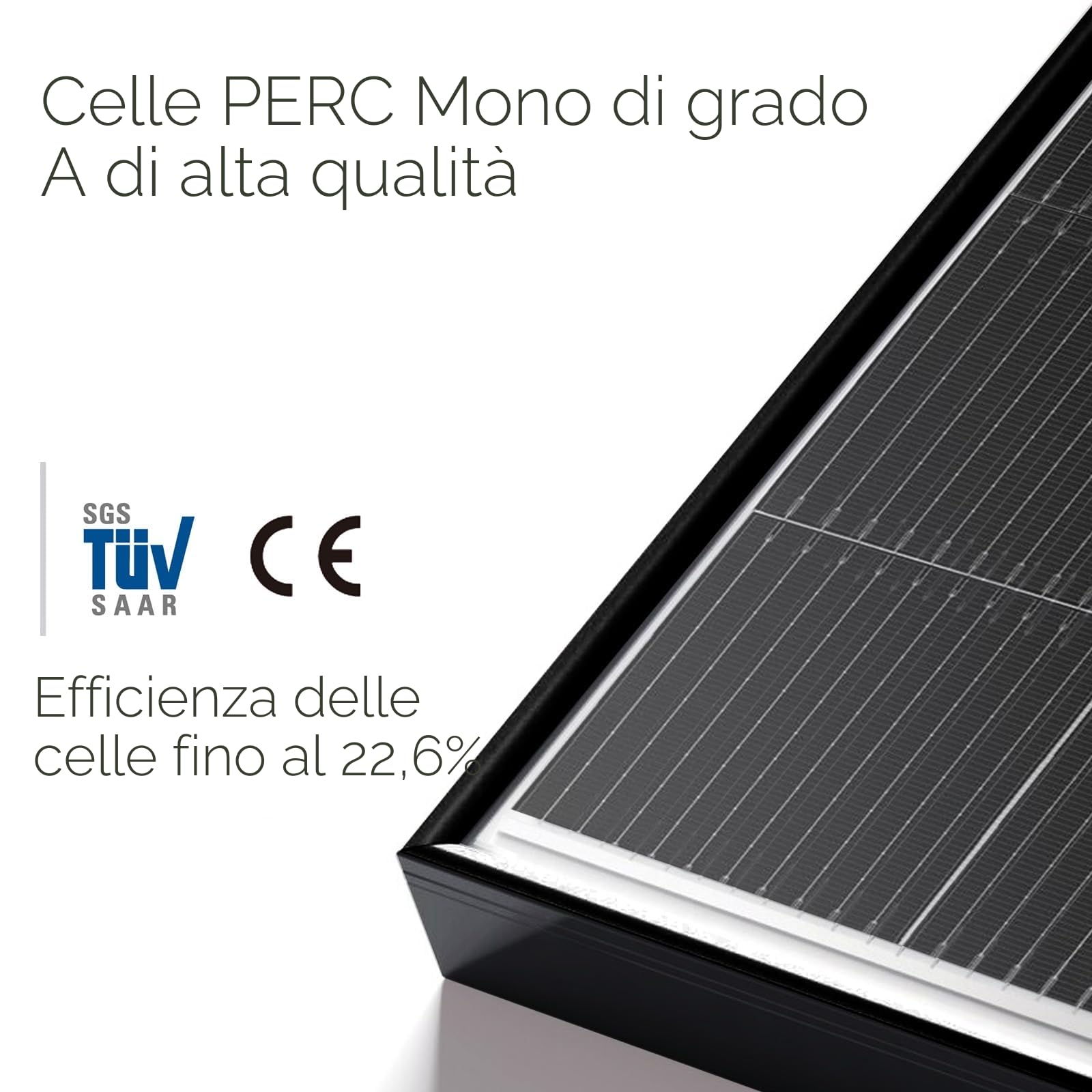 enjoy solar® Modulo Solare Monocristallino 200W 12V, PERC 9BB – Ideale per camper, impianti da balcone, casette da giardino, barche (Cornice Nera)