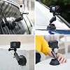 حامل كوب شفط السيارة من سبائك الألومنيوم TELESIN، Hero 13 12 11 10 9 8 DJI OSMO Action 5 Pro 4 3 Insta 360 X5 X4 لكاميرات الهاتف المحمول Huawei iPhone، حامل الزجاج الأمامي للسيارة مع حامل الهاتف