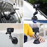 TELESIN Support de coupe d'aspiration en alliage d'aluminium pour aller pro, 360° Rotation lourd de service avec 1/4 fil pour aller Pro Hero13 12 11 10 9, In-sta360, Osmo Action, Nikon, et autre caméra d'action