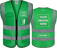 Vista 16 de Chaleco de seguridad de encargo de la alta visibilidad del chaleco de seguridad de la clase 2 Hi Vis reflex