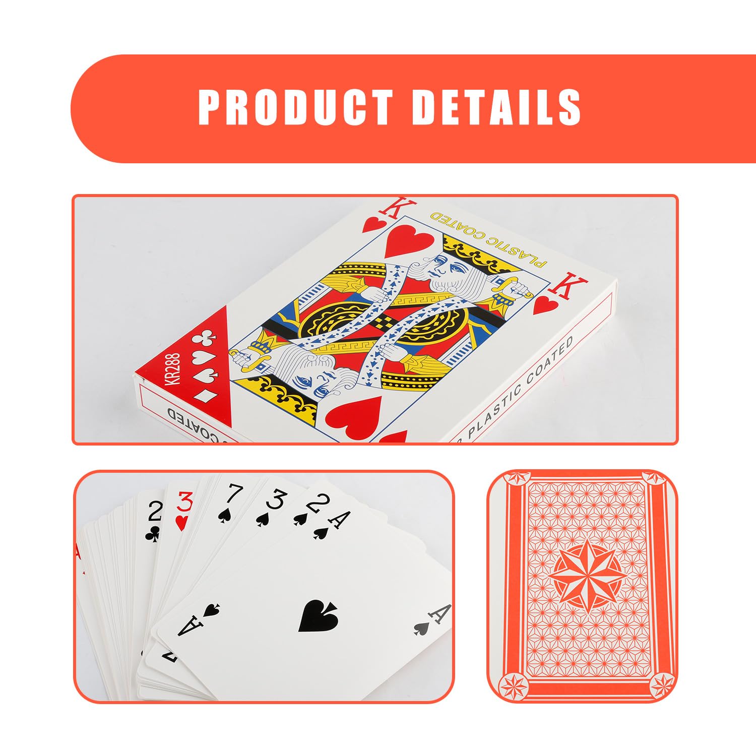 Tabanzhe Gigantic Playing Cards 52 Cards Full Set - Easy to Read Deck for Family Game Night Parties, Outdoor & Garden Fun for Adults - Image 3