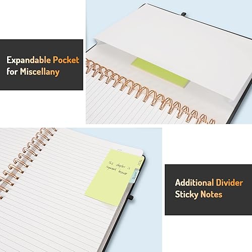Miniatura 5 de Forvencer Cuaderno rayado en espiral con 300 páginas numeradas, diarios gruesos con rayas universitarias B5 para escribir con papel de 3.53 ozm,