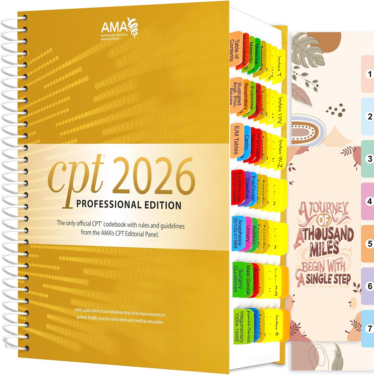 Index Tabs for CPT Professional 2026. 96 Color-Coded and Laminated Tabs, with Page Markers and Alignment Guide & Bookmark (Book not Included)