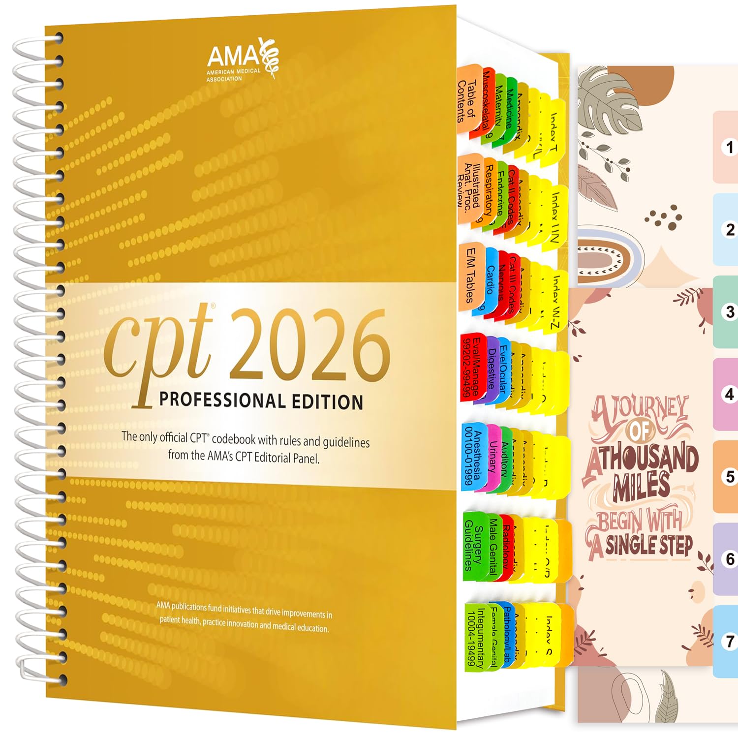Index Tabs for CPT Professional 2026. 96 Color-Coded and Laminated Tabs, with Page Markers and Alignment Guide & Bookmark (Book not Included)