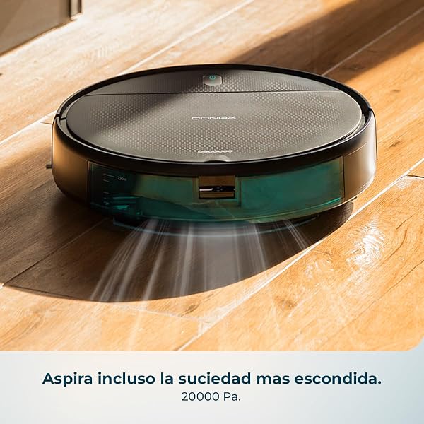 Cecotec Robot Aspirador con Navegación Giroscópica y App Conga M10 X-Treme. 2000Pa, Barre, Aspira, Friega y Pasa la Mopa, Autonomía 120mins, Sensores Anticaídas y 2 Cepillos Laterales - 4