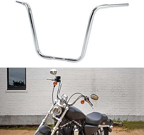 Miniatura 50 de Green-L Manillar de motocicleta Ape Hanger de 1 1/4 pulgadas apto para Harley Sportster XL1200 XL883 choppers personalizados FLST FXST